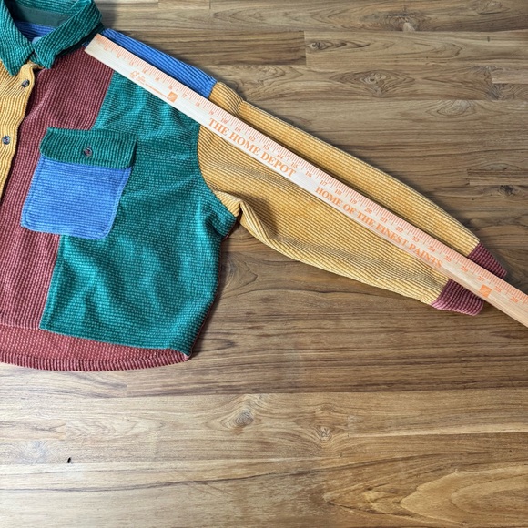 BDG Urban Outfitters Corduroy Jacket Shirt Women’s Small Multicolor Block - Picture 6 of 9
